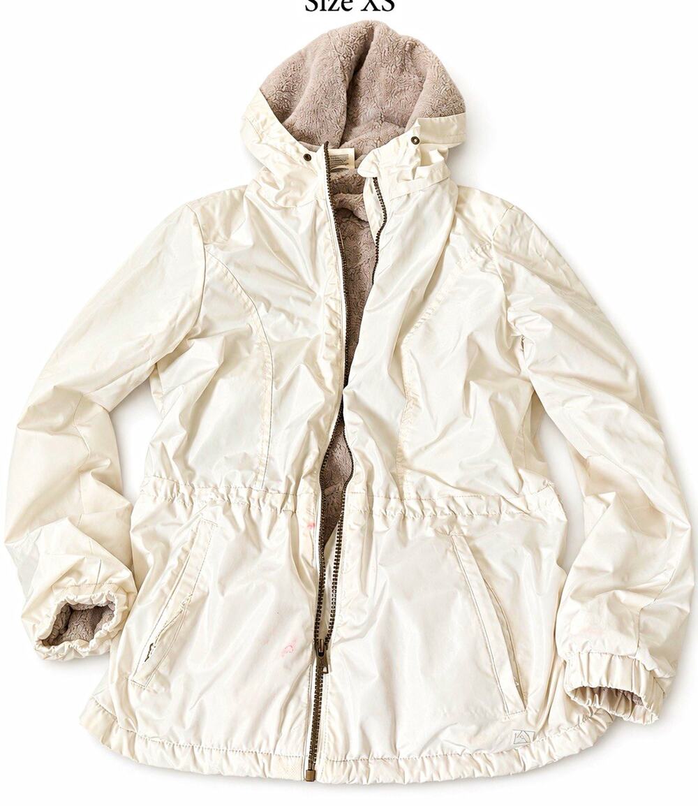 Avalanche Girls White Hooded Fleece-Lined Full Zip Jacket XS